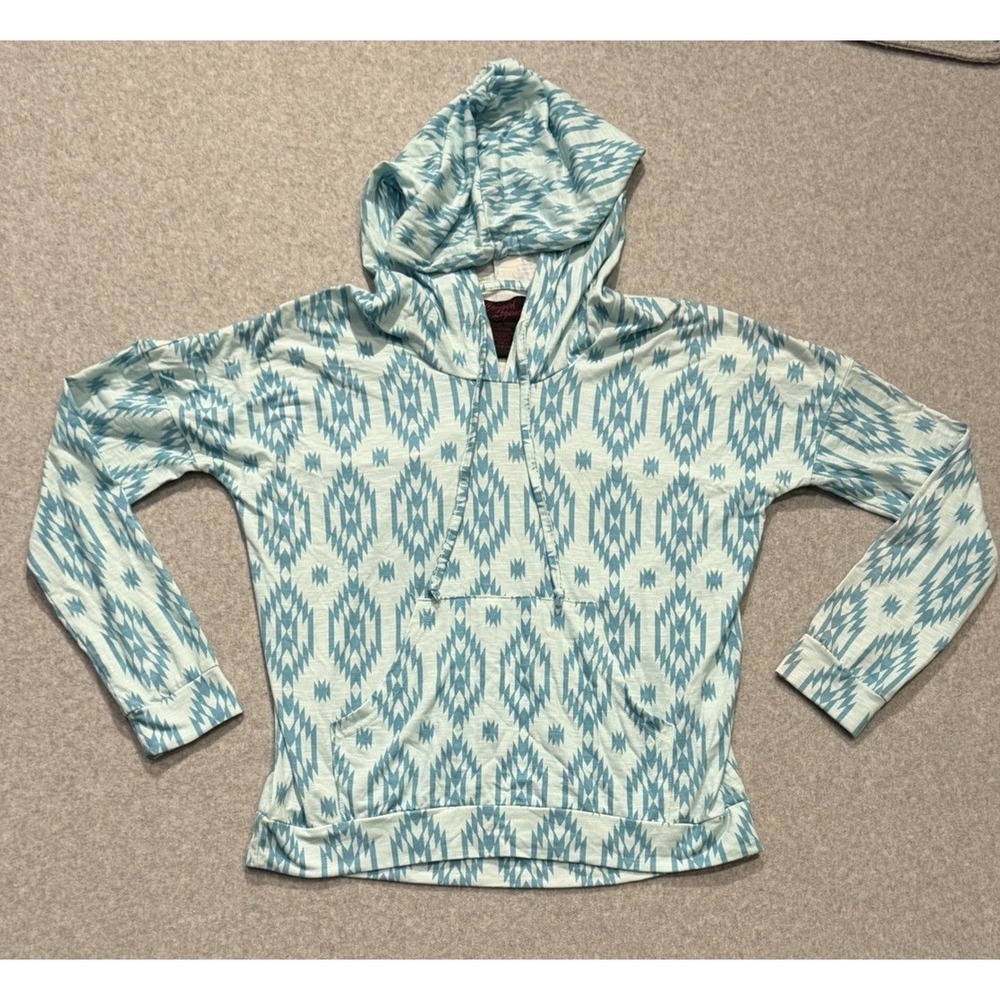 Cowgirl Legend Sweatshirt Womens Small Teal Long Sleeve Hooded Pullover  Light